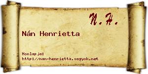 Nán Henrietta névjegykártya