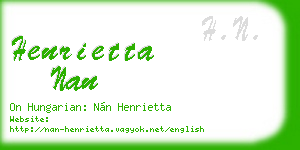 henrietta nan business card