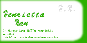 henrietta nan business card